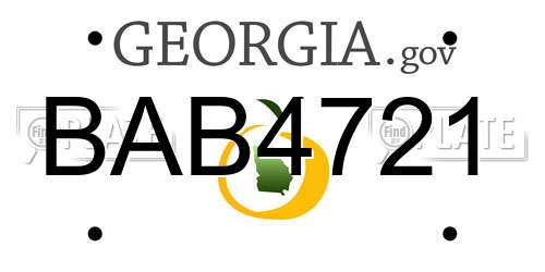 BAB4721 Georgia License Plate