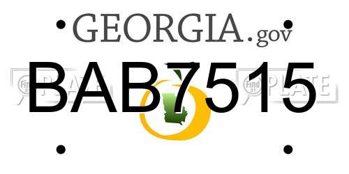 BAB7515 Georgia License Plate