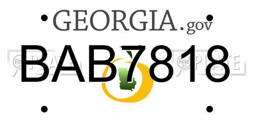 BAB7818 Georgia License Plate