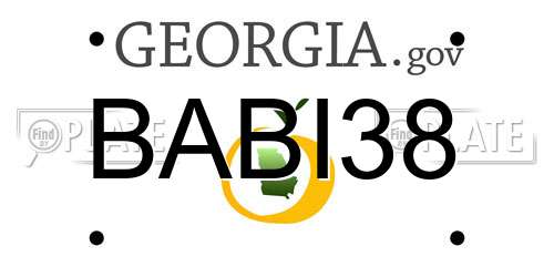 BABI38 Georgia License Plate