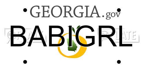BABIGRL Georgia License Plate