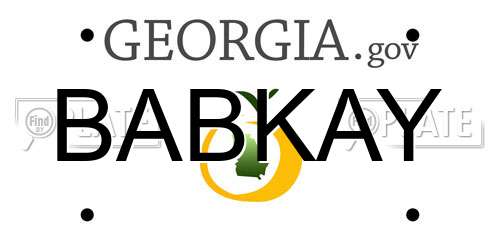 BABKAY Georgia License Plate