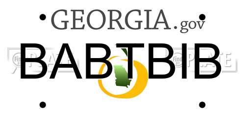 BABTBIB Georgia License Plate