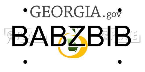 BABZBIB Georgia License Plate
