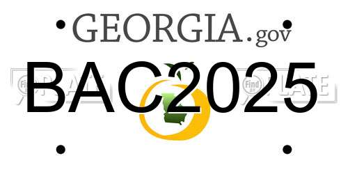 BAC2025 Georgia License Plate
