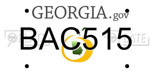 BAC515 Georgia License Plate
