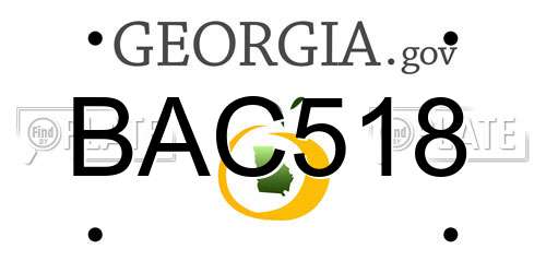 BAC518 Georgia License Plate