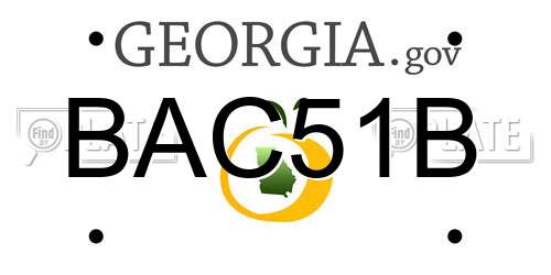 BAC51B Georgia License Plate