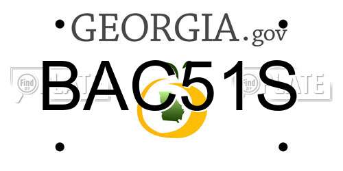 BAC51S Georgia License Plate
