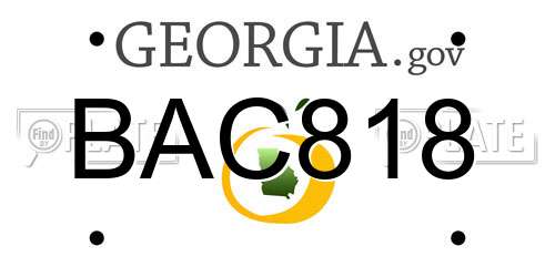 BAC818 Georgia License Plate