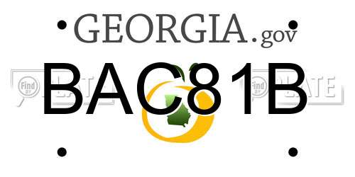 BAC81B Georgia License Plate