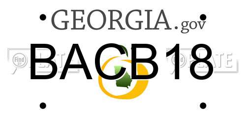 BACB18 Georgia License Plate