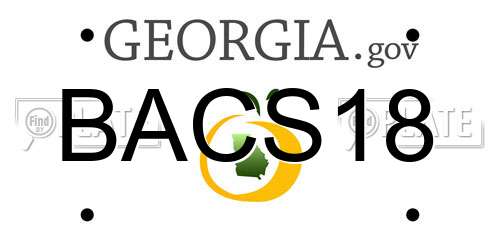 BACS18 Georgia License Plate