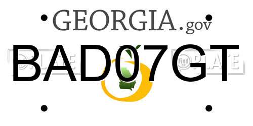 BAD07GT Georgia License Plate