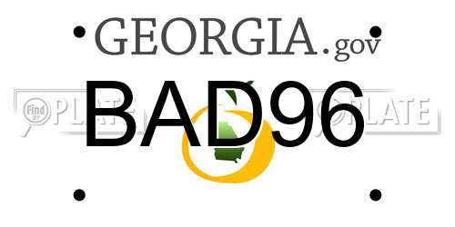 BAD96 Georgia License Plate