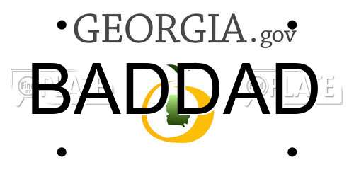 BADDAD Georgia License Plate