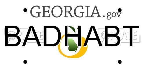 BADHABT Georgia License Plate