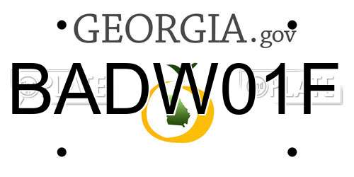 BADW01F Georgia License Plate