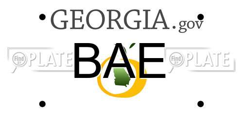 BAE Georgia License Plate