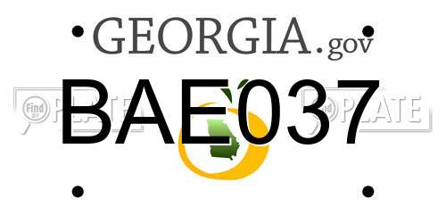 BAE037 Georgia License Plate