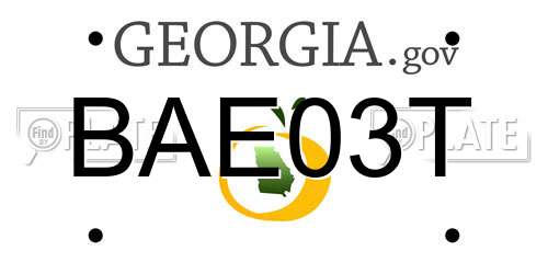 BAE03T Georgia License Plate