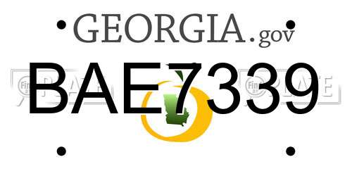 BAE7339 Georgia License Plate