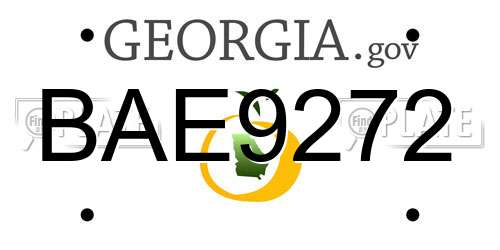 BAE9272 Georgia License Plate
