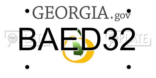 BAED32 Georgia License Plate