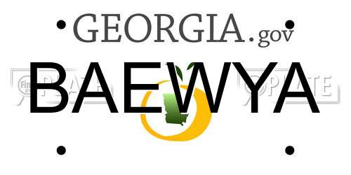 BAEWYA Georgia License Plate