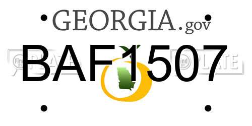 BAF1507 Georgia License Plate