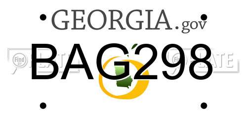 BAG298 Georgia License Plate