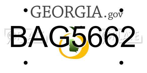 BAG5662 Georgia License Plate