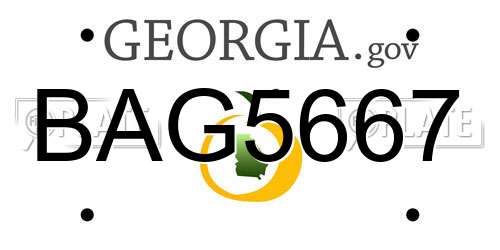 BAG5667 Georgia License Plate