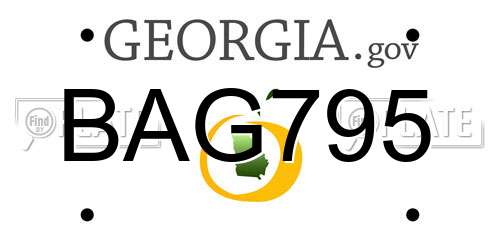 BAG795 Georgia License Plate