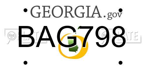 BAG798 Georgia License Plate