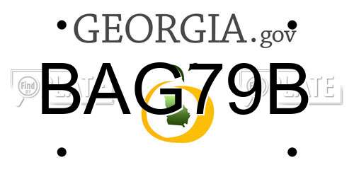 BAG79B Georgia License Plate
