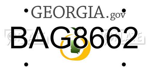 BAG8662 Georgia License Plate