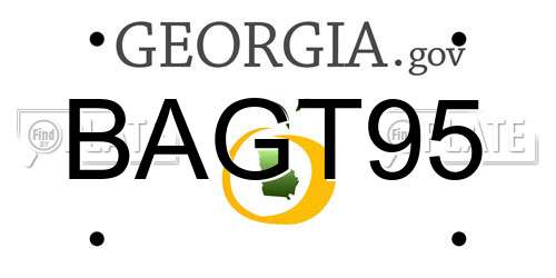 BAGT95 Georgia License Plate
