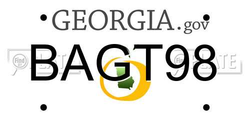 BAGT98 Georgia License Plate
