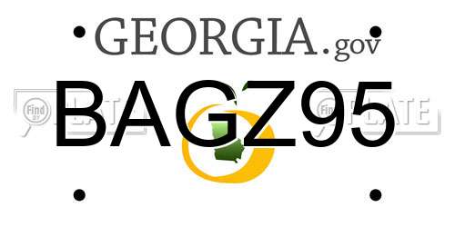 BAGZ95 Georgia License Plate