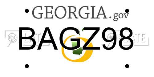 BAGZ98 Georgia License Plate