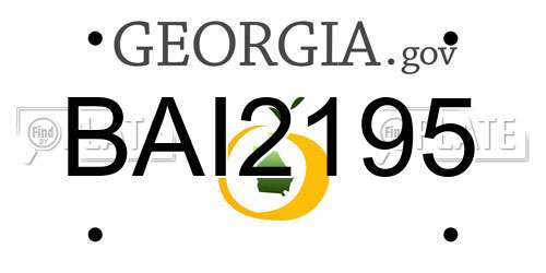 BAI2195 Georgia License Plate