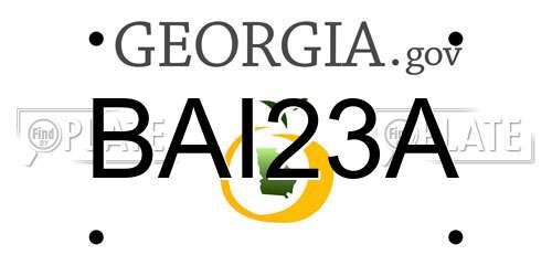 BAI23A Georgia License Plate