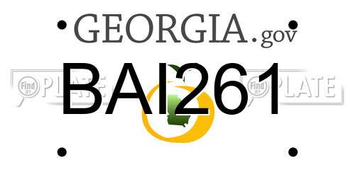 BAI261 Georgia License Plate