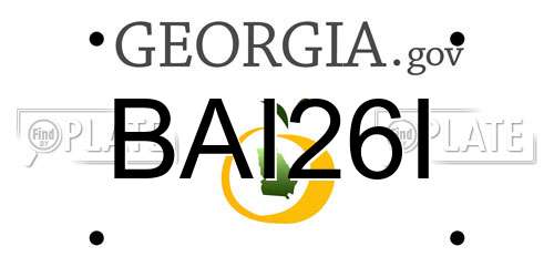 BAI26I Georgia License Plate