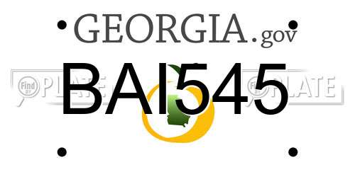 BAI545 Georgia License Plate