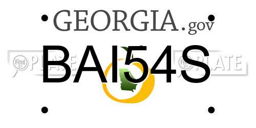 BAI54S Georgia License Plate