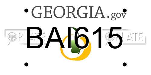 BAI615 Georgia License Plate