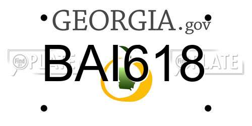 BAI618 Georgia License Plate