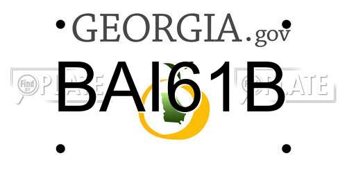 BAI61B Georgia License Plate